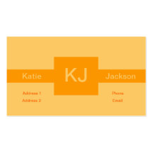 Orange Square Business Card Template