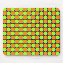 Orange Square & Green Circles Pattern Mousepad
