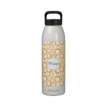 Orange Squares Bottle Template Drinking Bottles