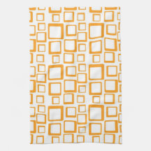 Orange Squares Kitchen Towel