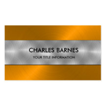 Orange Stainless Steel Business Card