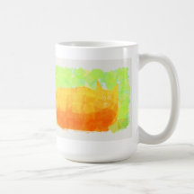 Orange stamp cat mug