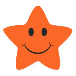 Orange Star Smiley Face Stickers