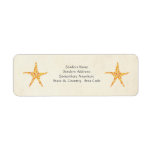 Orange Starfish Summer Beach Small Address Labels