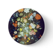 Orange Still Life of Flowers, Jan Brueghel flowers Button