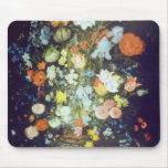 Orange Still Life of Flowers, Jan Brueghel flowers Mouse Pad