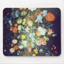 Orange Still Life of Flowers, Jan Brueghel flowers mousepads