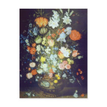 Orange Still Life of Flowers, Jan Brueghel flowers Post Card
