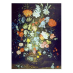 Orange Still Life of Flowers, Jan Brueghel flowers Post Card