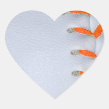 Orange Stitches Softball / Baseball Heart Sticker