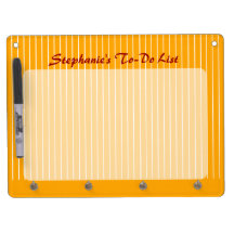 Orange Striped Dry Erase Board
