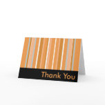 Orange Striped Thank You Greeting Card