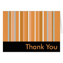Orange Striped Thank You Greeting Card