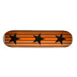 Orange Stripes & Stars Deck Skate Board Decks