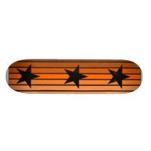 Orange Stripes & Stars Deck Skate Board Decks