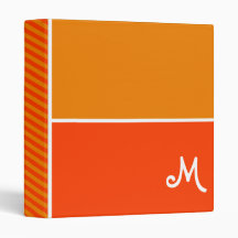 Orange Stripes; Striped Binders