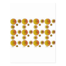 Orange Swirly Flower Pattern Postcard