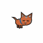 Orange Tabby Cat Embroidered Hooded Sweatshirt