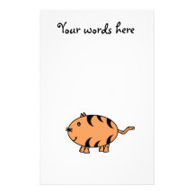 Orange tabby cat stationery design