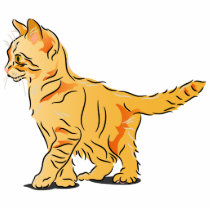Orange Tabby Kitten Acrylic Cut Outs