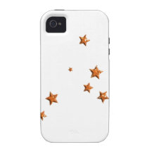 ORANGE THREE-DIMENSIONAL STARS GRAPHICS Case-Mate iPhone 4 CASE
