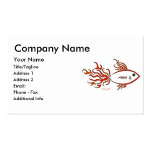 Orange Tribal Fish Business Card
