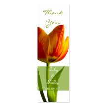 Orange Tulip Wedding Favour Tag Business Card