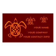 Orange Turtle Business Card Template