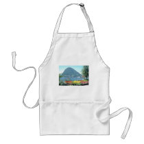 Orange Views of public gardens, Lugano, Switzerlan Apron