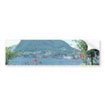 Orange Views of public gardens, Lugano, Switzerlan Bumper Stickers