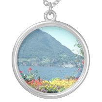 Orange Views of public gardens, Lugano, Switzerlan Necklaces