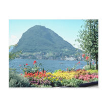 Orange Views of public gardens, Lugano, Switzerlan Postcards