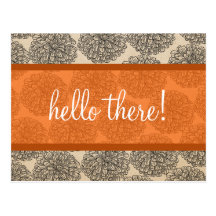 Orange Vintage Zinnia Postcard