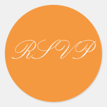Orange Wedding RSVP Stickers