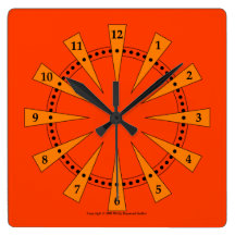 Orange Wedges 2 Wall Clock