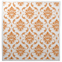 Orange  White Damask Napkins napkins
