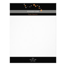 Orange White Flowers Elegant Letterhead Template