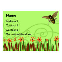 Orange Wild Flowers With Bee Business Card