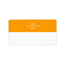 Orange with white area and text. labels