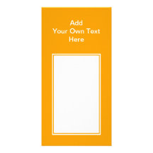 Orange with white area and text. photo card