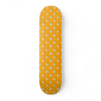 Orange with White Fleur-de-lis Polka Dots Skate Decks