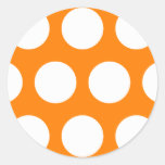 Orange with White Polka Dots Stickers