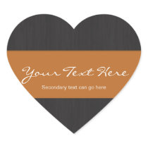 Orange & Woodgrain Customizable Stickers
