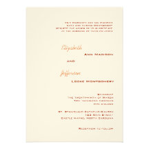Orange Wreath Monogrammed Wedding Invitation