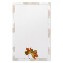 Orange & Yellow  Fall Leaves Personalized Stationery