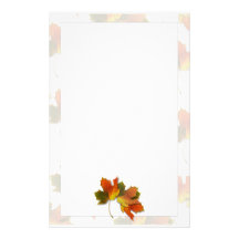 Orange & Yellow  Fall Leaves Personalized Stationery