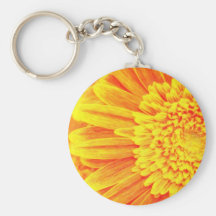 orange yellow gerber daisies keychains