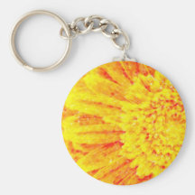 orange yellow gerber daisies macro keychain
