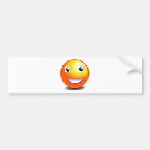 Orange & Yellow Smiley Face Bumper Sticker