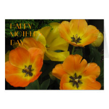 Orange & Yellow Tulips, Mother's Day Greeting Card